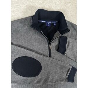 FootJoy Gray Textured‎ Quarter-Zip Long Sleeve Golf Sweater Elbow Patch Men's L